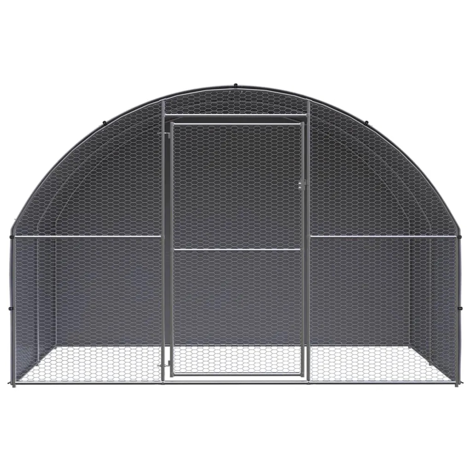 Geräumiger, verzinkter Hühnerstall (3x2x2 m) mit wasserfestem Dach für den Außenbereich.