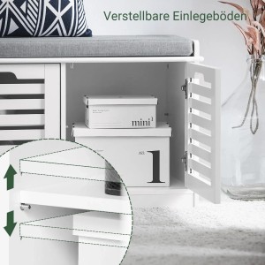 SoBuy Schuhbank mit Sitzfläche Garderobenbank Dielenbank mit Stauraum FSR23-II-W