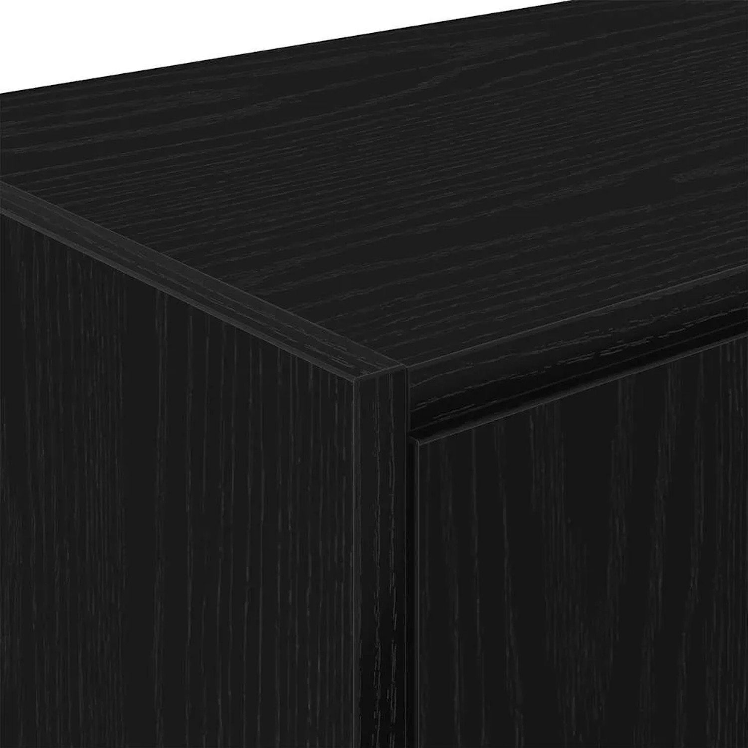 Detailaufnahme: Schwarzer vidaXL Garagen-Wandschrank aus Holzwerkstoff.