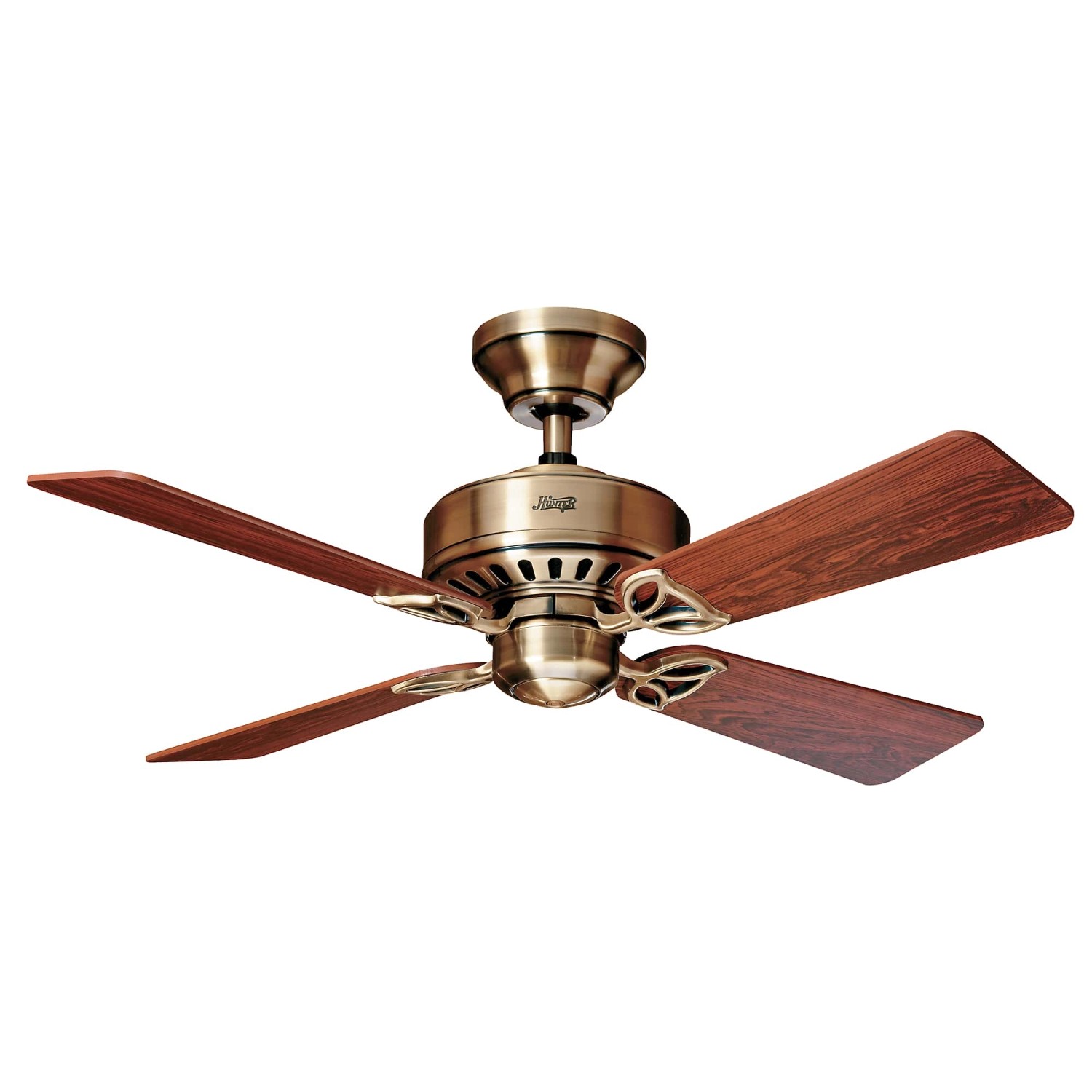 HUNTER FANS Deckenventilator Hunter Bayport 107 cm Messing Antik mit Zugkette