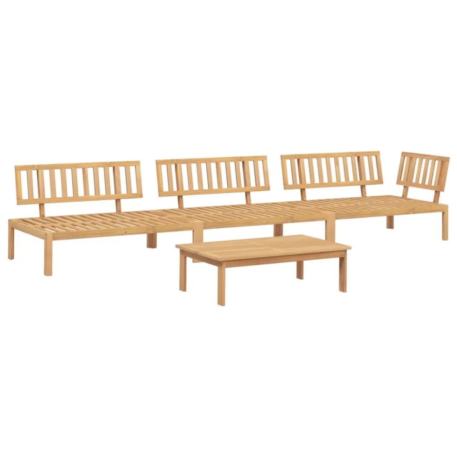 vidaXL 4 Tlg Garten-Sofagarnitur aus Paletten Massivholz Akazie 3209302