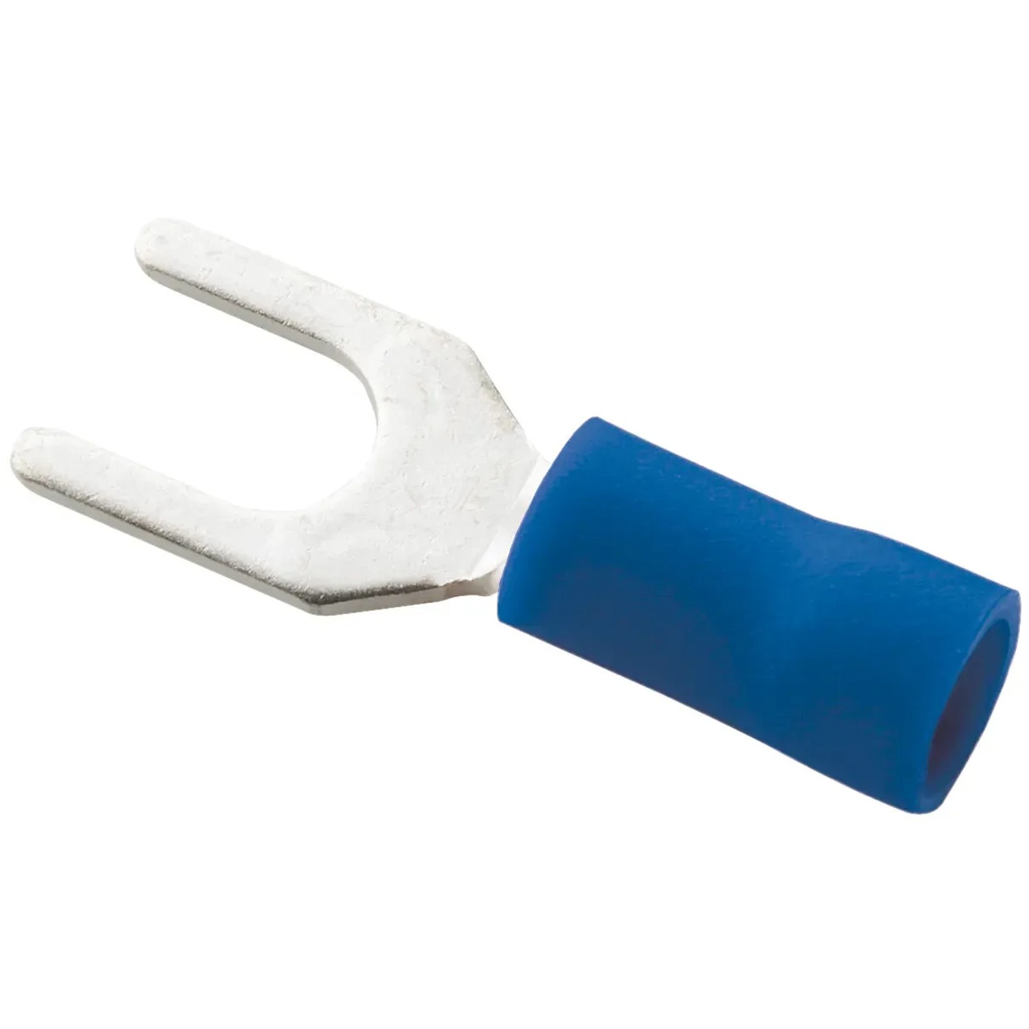 Blauer Gabelkabelschuh für Kabel 1,5-2,5 mm², ideal für Autoelektrik & Car-HiFi.