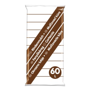 Sack Rindenmulch, 60 Liter, Körnung 0-40 mm, zur Bodenabdeckung im Garten.