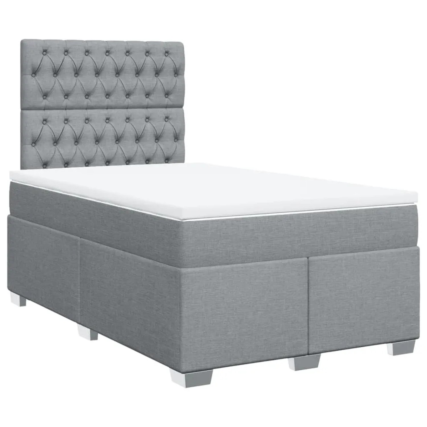 vidaXL Boxspringbett mit Matratze Hellgrau 120x190 cm Stoff 3290434