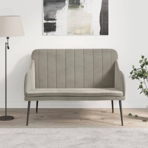 vidaXL Sitzbank Hellgrau 110x76x80 cm Samt 351464