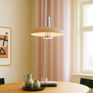 Lindby Branford Pendelleuchte in Creme aus Metall. Vintage-Stil für Wohn- & Esszimmer.