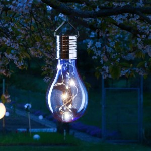 Marelida LED Solar Glühbirne M Lichterkette Solarleuchte Balkon Garten Terrasse Blau