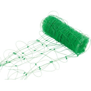 Grünes Ranknetz, 10x2 m, aufgerollt. Ideal als Rankhilfe für Pflanzen.