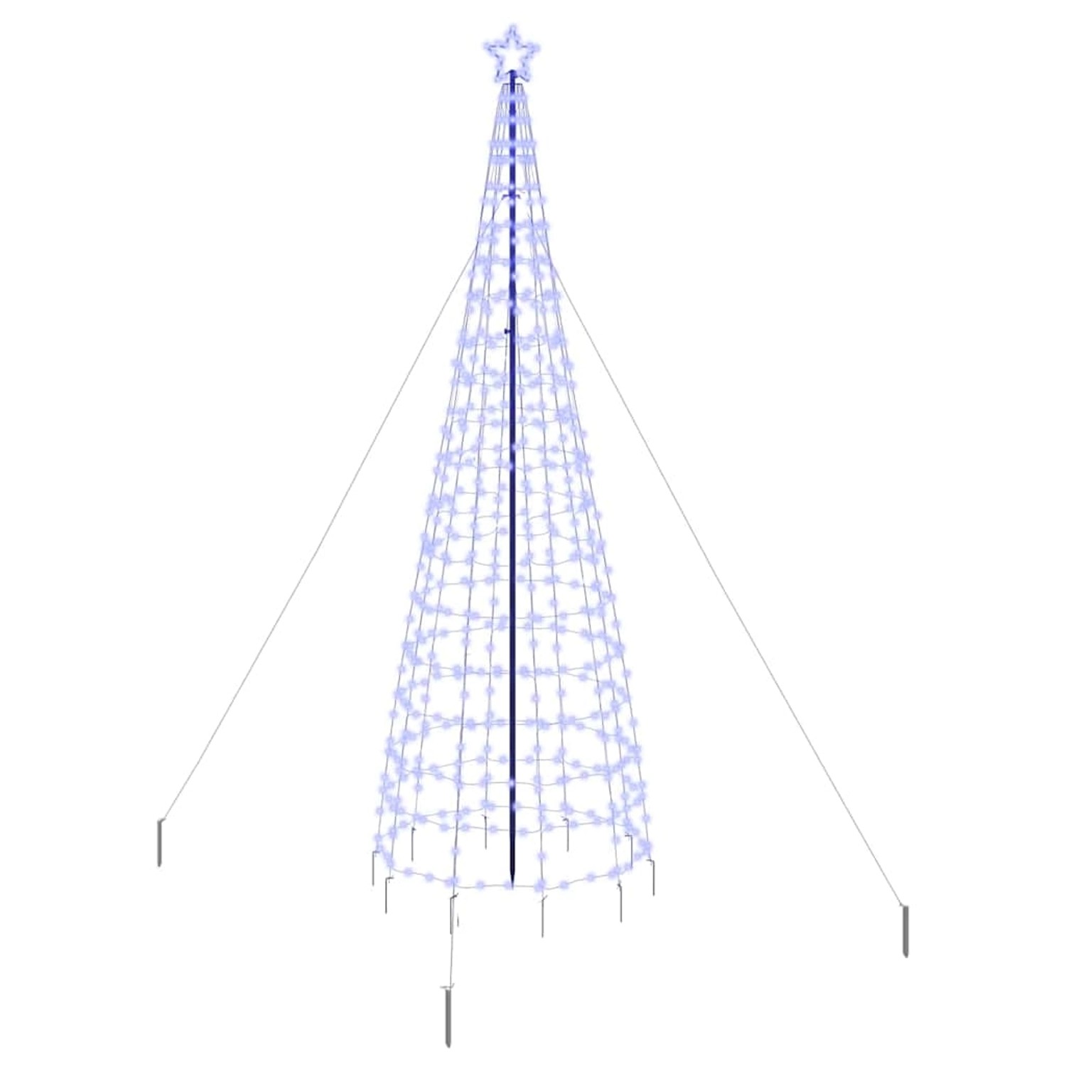 vidaXL LED Weihnachtsbaum mit Erdspießen Blau 400 cm Eisen 42018756