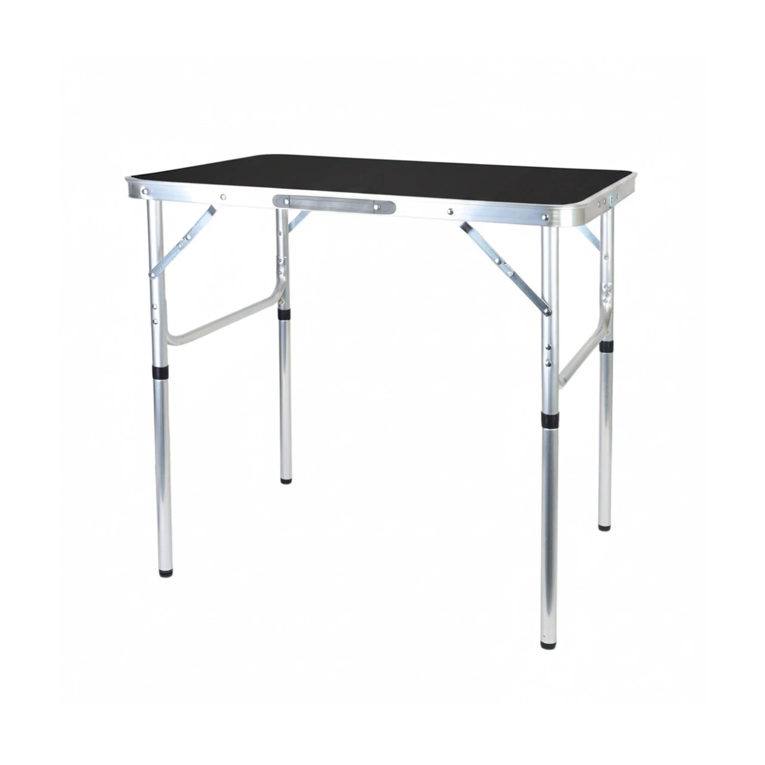 Relaxdays Campingtisch Aluminium Schwarz Klappbar Höhenverstellbar 75 cm x 55 cm x 70 cm 3,1 kg