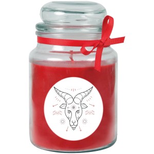 HS Candle Duftkerze & Glas Sternzeichen Rose 110 Stunden Steinbock