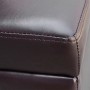 Detailaufnahme: Braune vidaXL Aufbewahrungsbank aus Holz, Fokus auf Naht und Material.