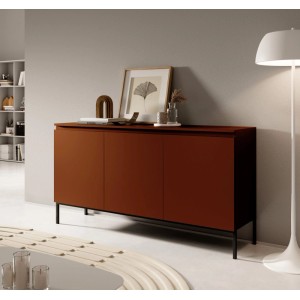 Selsey Sideboard Bemmi 150 cm Ziegelrot mit Schwarzen Beinen