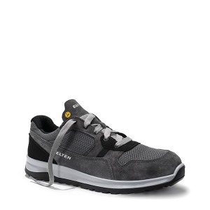 Elten Sicherheitshalbschuh Journey Grey, S1, Gr. 45, aus Veloursleder und Mesh.