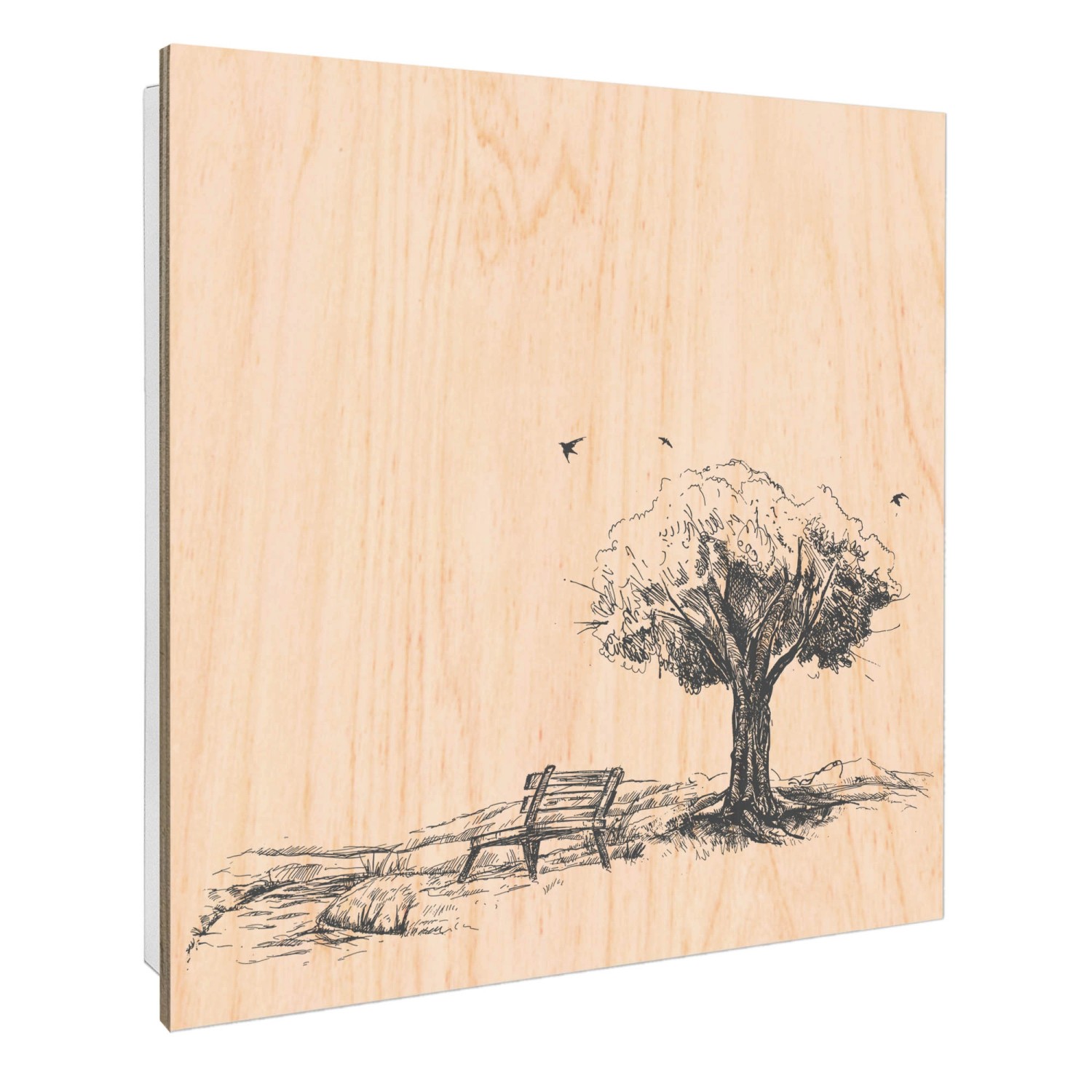 Banjado Großer Schlüsselbox Holz 30x30cm Weiß Scharnier Rechts 50 Haken Sch günstig online kaufen
