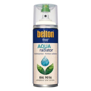 Belton Free AQUAradiator Heizkörperlack RAL 9016 Weiß, seidenglänzend, 400ml Dose.