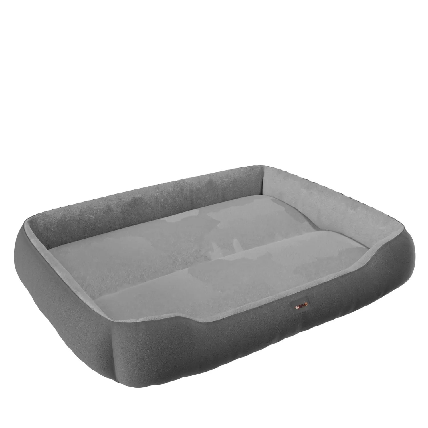 Anthrazitfarbenes Benno Hundebett Sammy (95x75cm) mit weicher Polsterung und erhöhtem Rand.