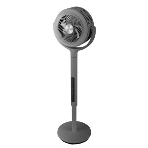 Grauer Midea Luftzirkulationsventilator MCF25GRB mit digitaler Steuerung und höhenverstellbarem Design.