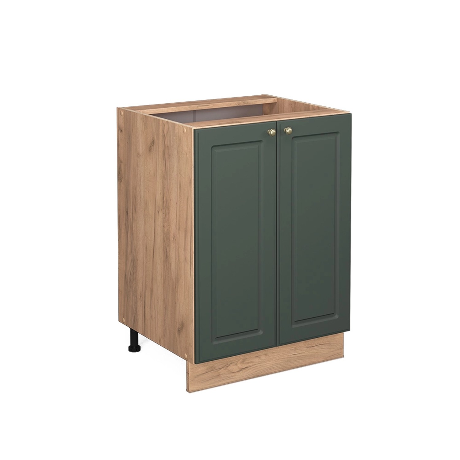 Vicco Küchenunterschrank Fame-Line Grün-Gold Landhaus/Goldkraft Eiche 60 cm ohne Arbeitsplatte