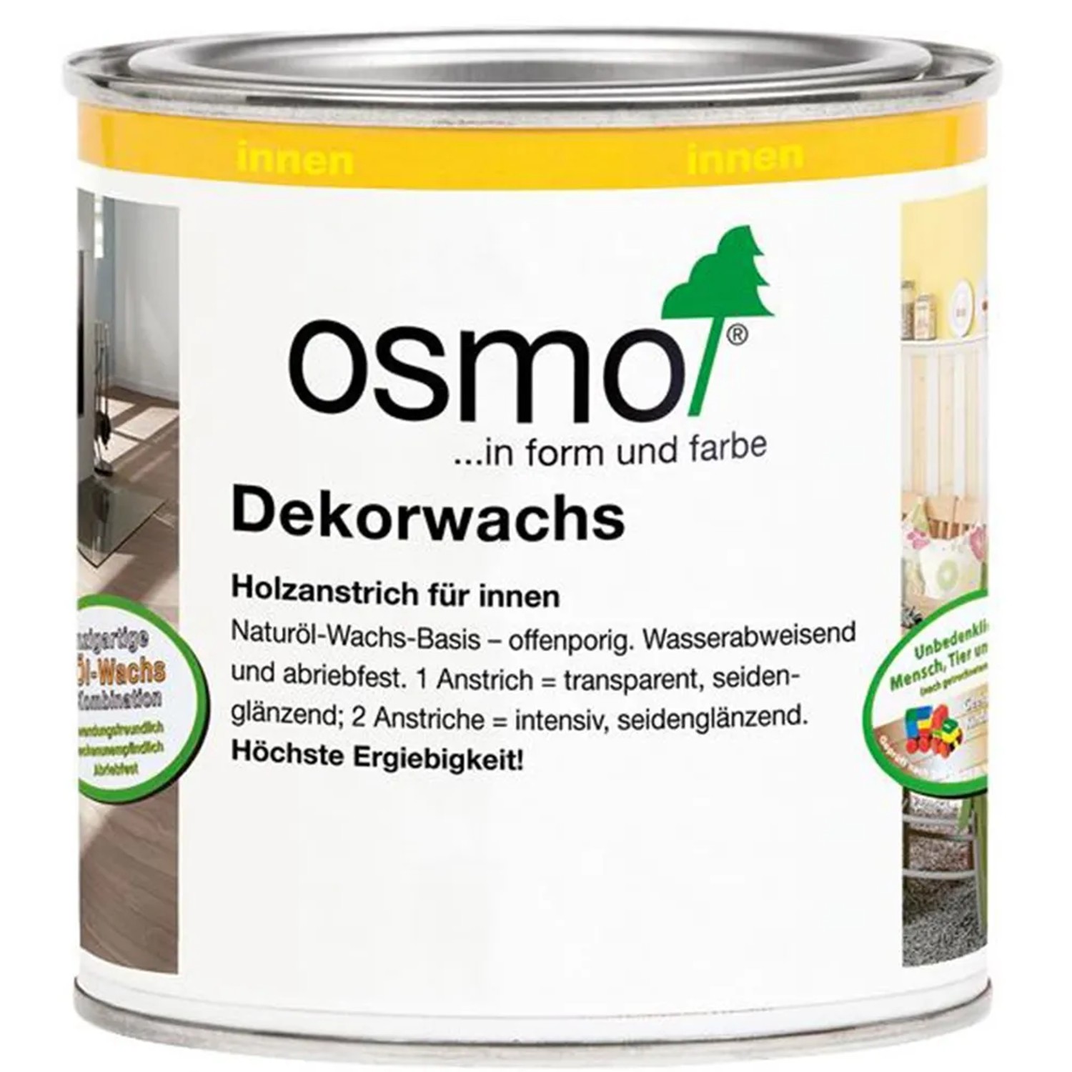 Dose Osmo Dekorwachs Intensiv Seide, Holz-Wachs für Innenräume, seidenglänzend.