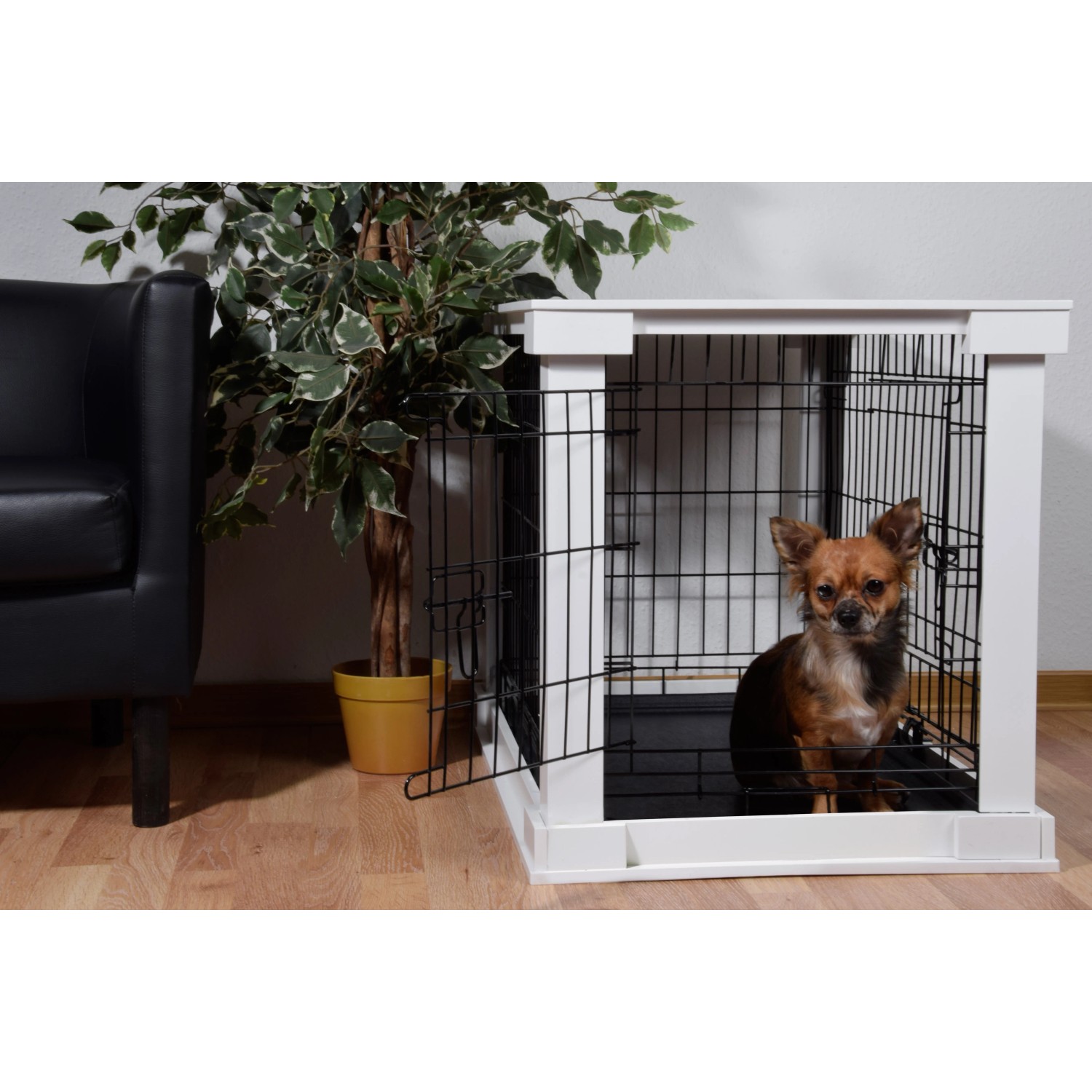 Mueble De Jaula Para Perros Medianos 83 X 55 X 64 Cm Port Marrón