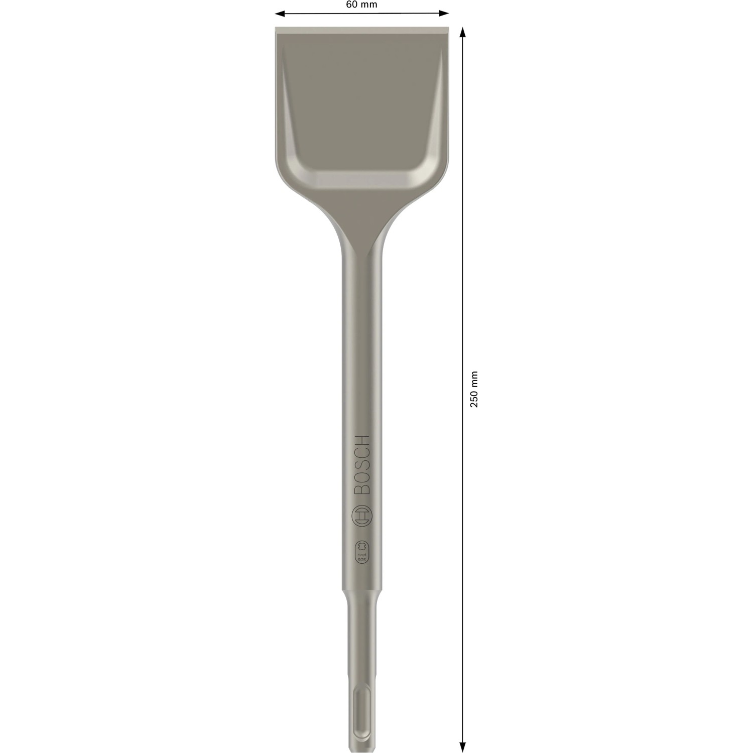 Bosch Spatmeißel SDS plus, 250x60mm, zum Entfernen von Putz und Betonresten.