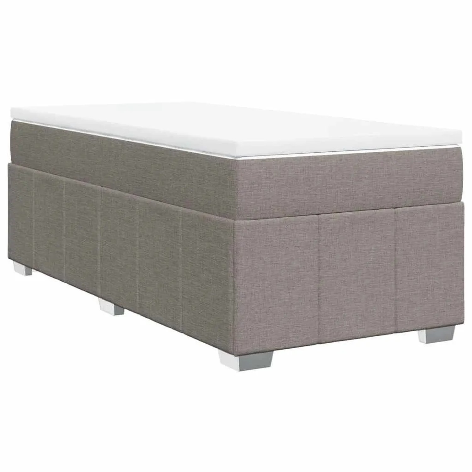 vidaXL Boxspringbett mit Matratze Taupe 100x200 cm Stoff 3285453