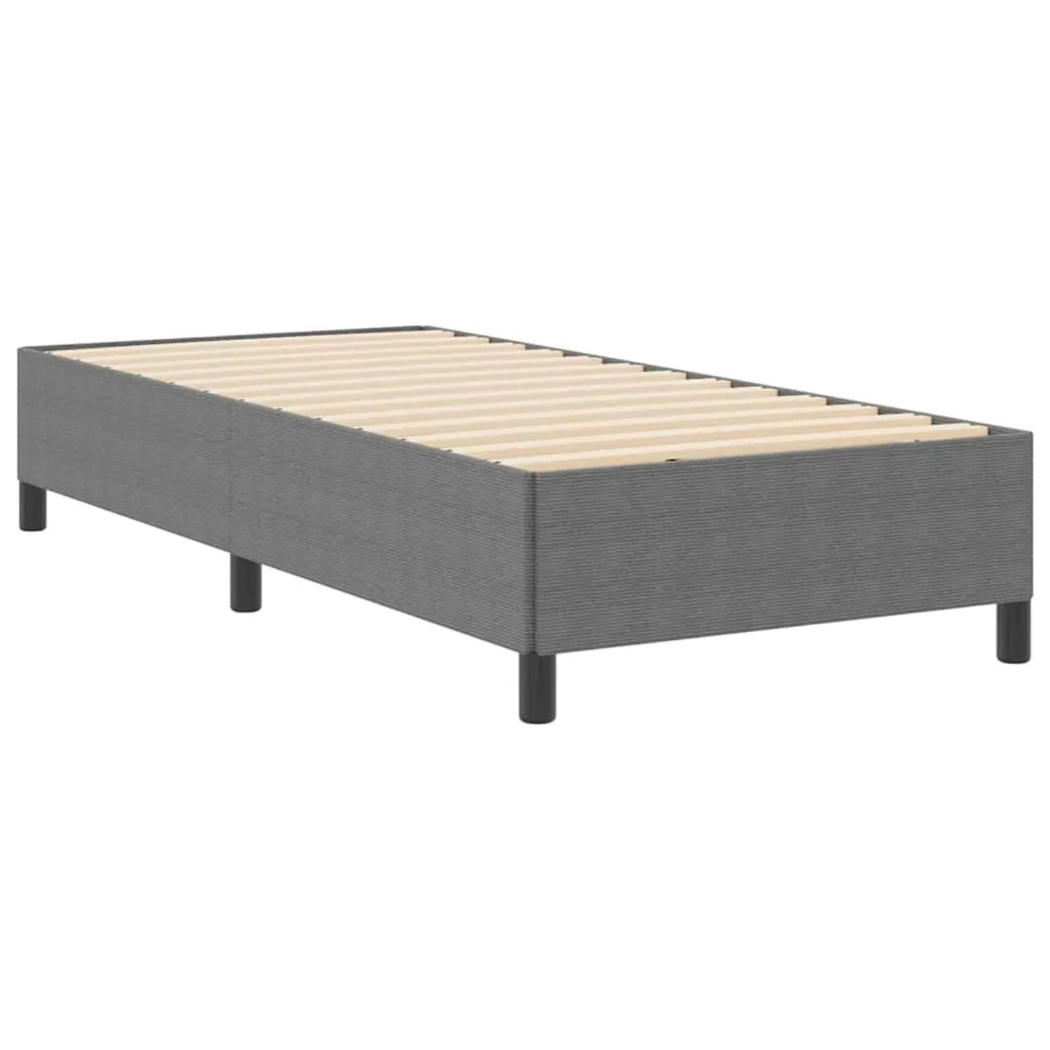 vidaXL Bettgestell Hellgrau 90 x 200 cm Cordstoff 42006947