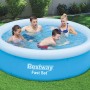 Blauer Bestway Fast Set Aufstellpool, Ø 183 cm, mit Familie im Wasser.