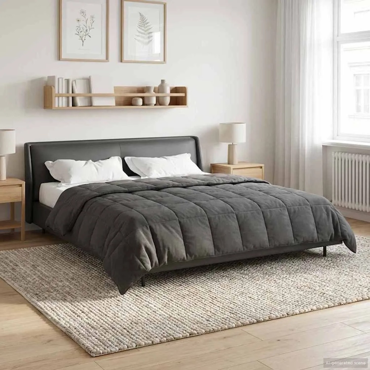 vidaXL Ganzjahresbettdecke Gepolstert Anthrazit 220 x 260 cm 42026239_5