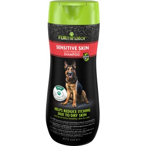 Furminator Sensitive Skin Hundeshampoo für sensible Haut, 473ml Flasche.