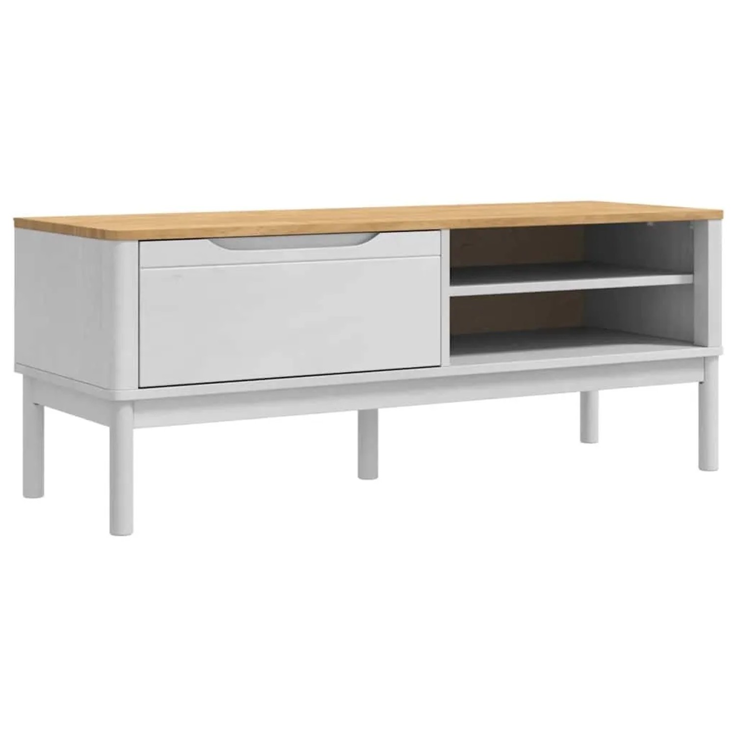 vidaXL Flurbank FLORO Weiß 115 x 40 x 45 cm Massivholz Kiefer 42011244