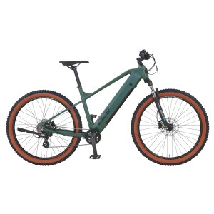 Prophete E-Bike MTB Dice 1.0, bronze-grün matt, 27,5 Zoll. Hardtail E-Mountainbike mit integriertem Akku.
