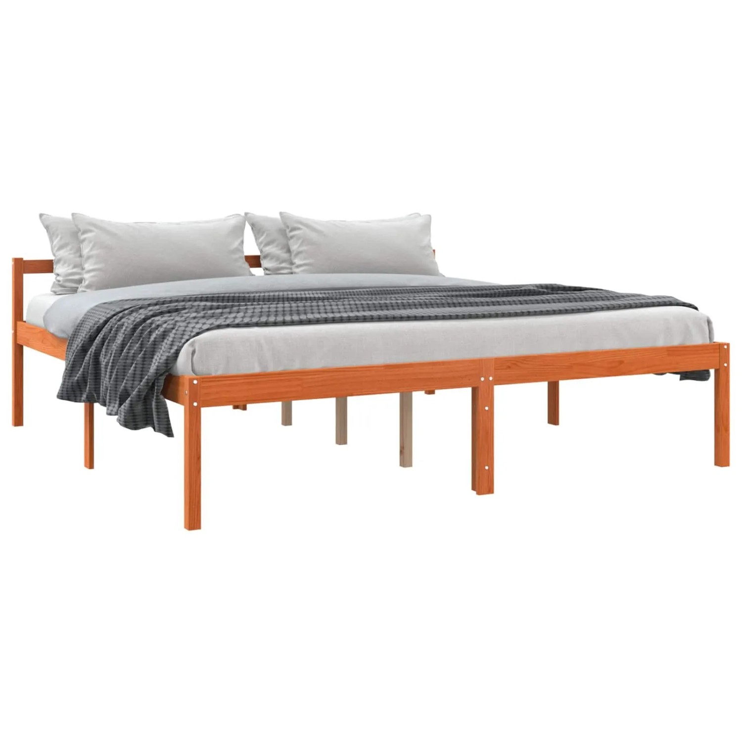 vidaXL Bettrahmen Wachsbraun 180 x 200 cm Massives Kiefernholz 867925
