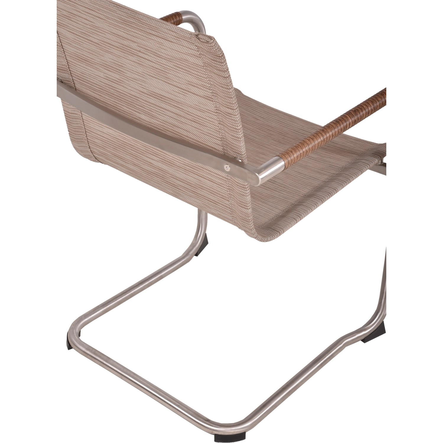 Detailansicht: Hellbrauner Freischwinger aus dem 5-teiligen Gartenmöbel-Set Sienna von Garden Pleasure.