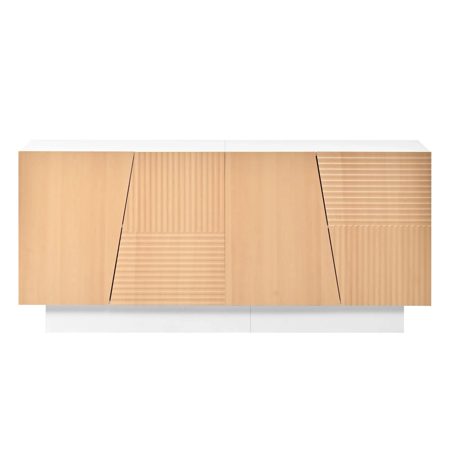Merax Sideboard 4 Türen Geometrische Rillen Stauraum