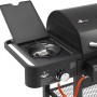 Detailaufnahme des El Fuego Gas-Kohle-Kombigrill Sierra mit Seitenbrenner in Schwarz.