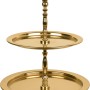 Goldene Etagere Blush Bordeaux, 37 cm hoch, 2-stöckig, ideal zur Dekoration von Zierartikeln.
