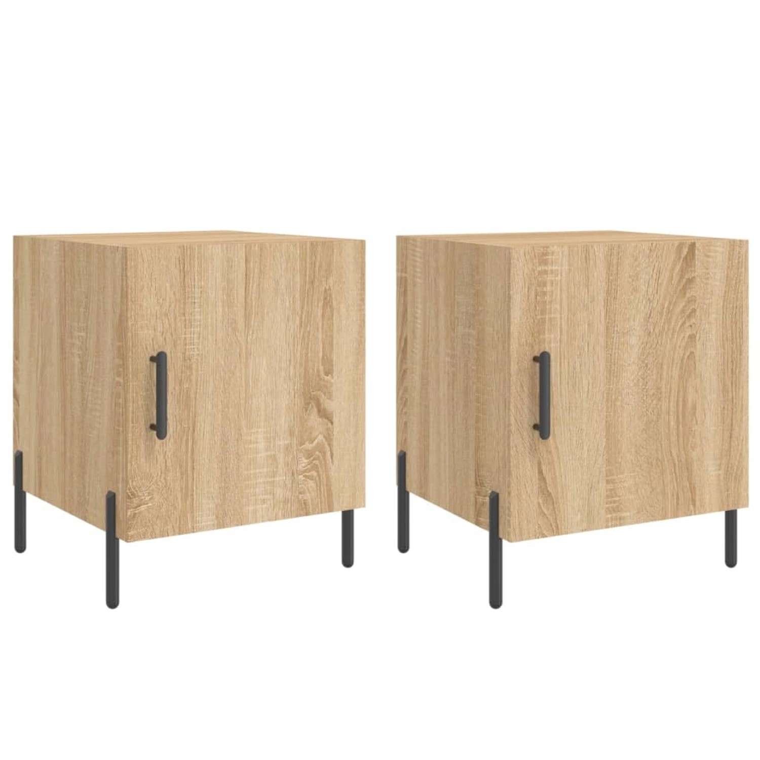 vidaXL Nachttische 2 Stk Sonoma-Eiche 40x40x50 cm Holzwerkstoff Modell 3 günstig online kaufen