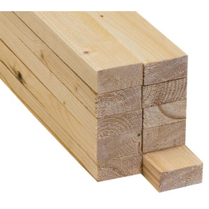 Stapel sägerauer Fichte/Tanne Latten, 24x48x4000 mm, für Innenausbau.