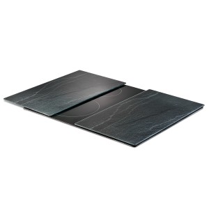 Zeller Herdabdeckplatten-Set in Schieferoptik, 2-teilig, anthrazit. Küchenhelfer aus Glas.