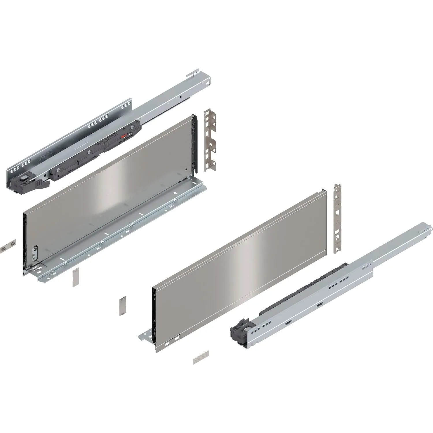 Blum Legrabox Pure Set Höhe C Tip-On Vollauszug 550 mm 40 kg Inox 1 Paar
