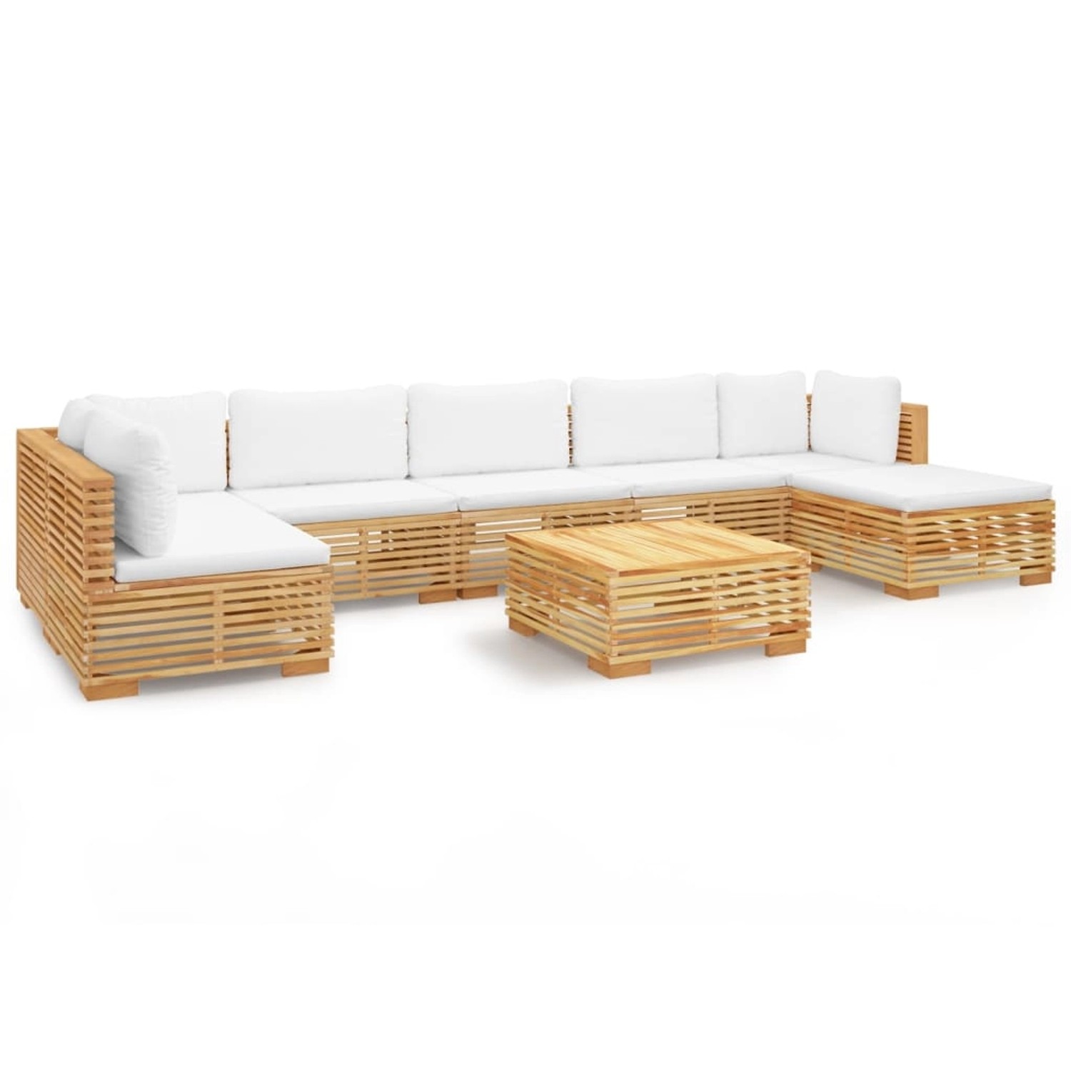 vidaXL 8-tlg Garten-Lounge-Set mit Kissen Massivholz Teak Modell 5 günstig online kaufen