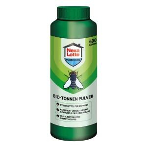 Nexa Lotte Bio-Tonnen Pulver, 400g Packung zur Geruchsbindung und Madenreduktion in der Biotonne.
