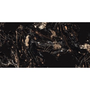 Feinsteinzeug Bodenfliese, Gold glasiert, poliert, 60x30 cm, Marmor-Optik.