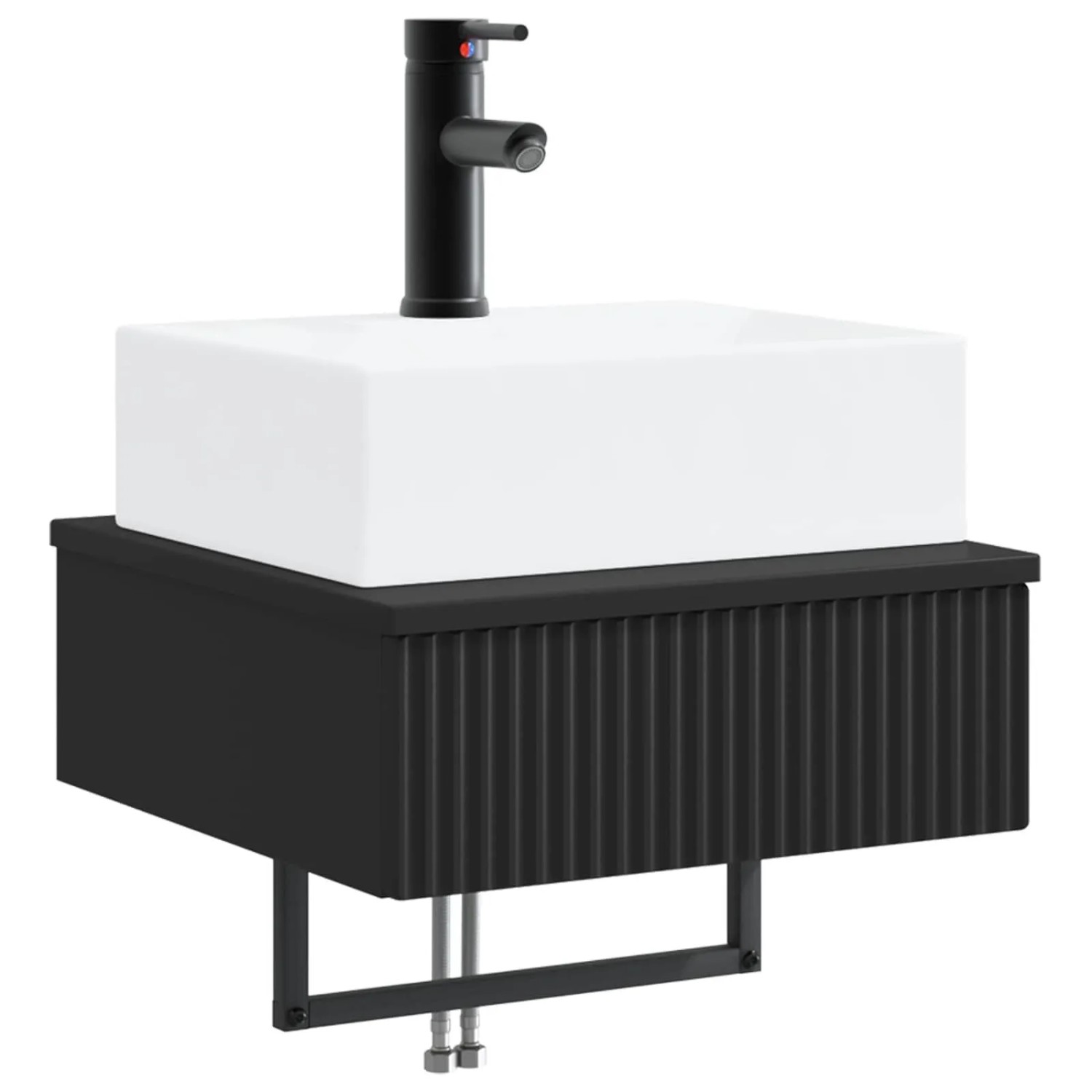 vidaXL Wandmontiertes Waschbecken Schwarz 40 x 41 x 39 cm 890199