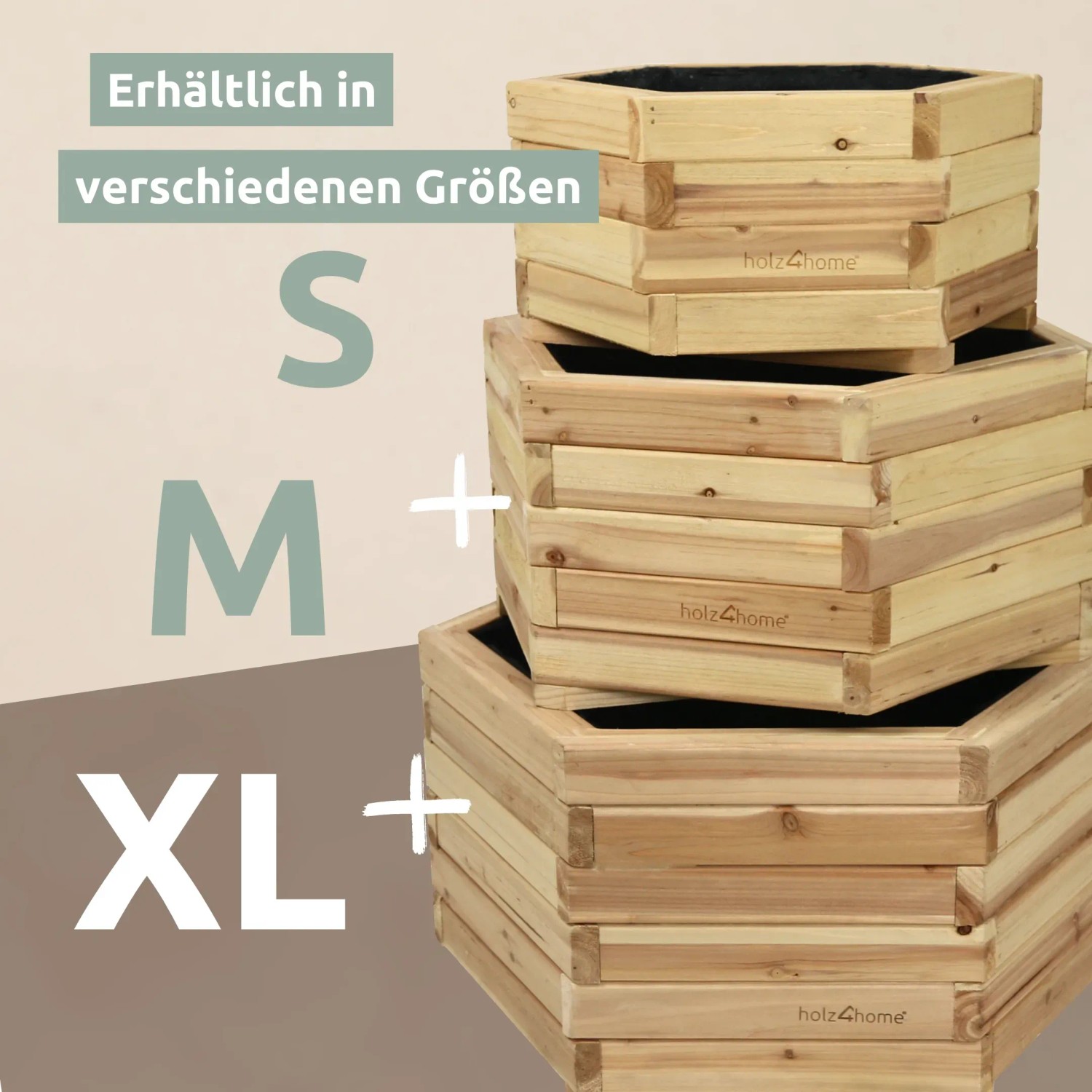 holz4home Holz Pflanzkübel Outdoor 6eckig Tannenholz XL kaufen bei OBI
