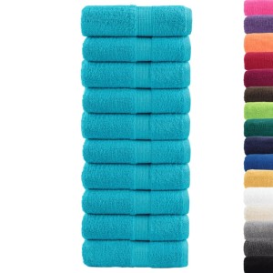 vidaXL Premium Waschhandtücher SOLUND 10 Stück Türkis 30x30 cm 600 g/m² 137445