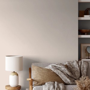 Wand in Mandelrouge mit V&CO Premium-Innenfarbe Dead Flat Matt Rosa Farbton 1 gestrichen.