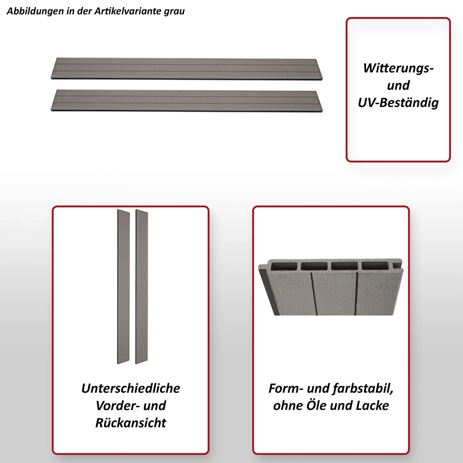 MCW 4er Set Latten Für WPCSichtschutz Savoie Bretter Windschutz Ca